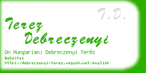 terez debreczenyi business card