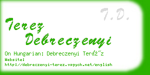 terez debreczenyi business card